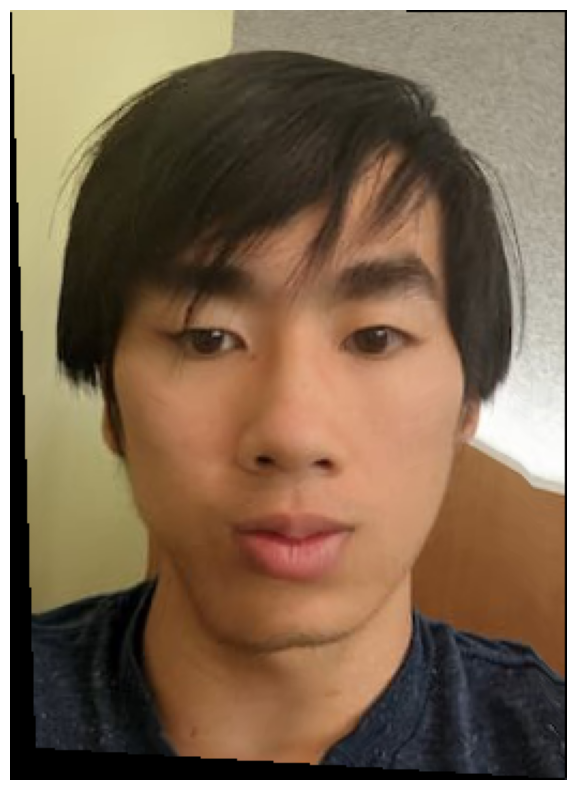 Morphing just the shape: My face projected onto the average Japanese actress shape. As you can see my eyes get rounder and my face becomes narrower. My lips are bigger and my nose is a little smaller. So I’ve become more like typical Asian beauty standards.